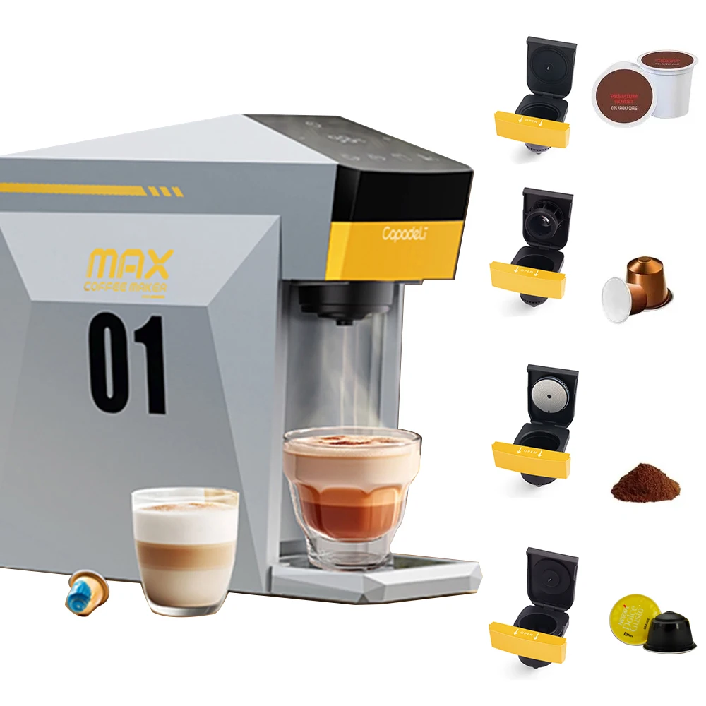 4-in-1Multiple Capsule Coffee Machine19bar For nespresso  Dolce Nexpresso k-cup Coffee Machine Powder