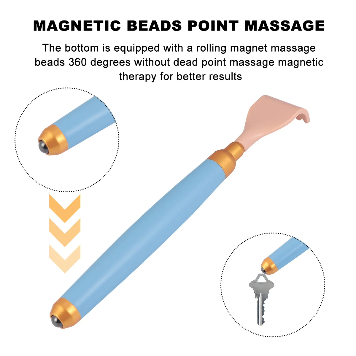 

Back Scratcher Relaxation Body Massager Extendable Portable Tube Long Handle Itching Relief for Older People Pregnant Women