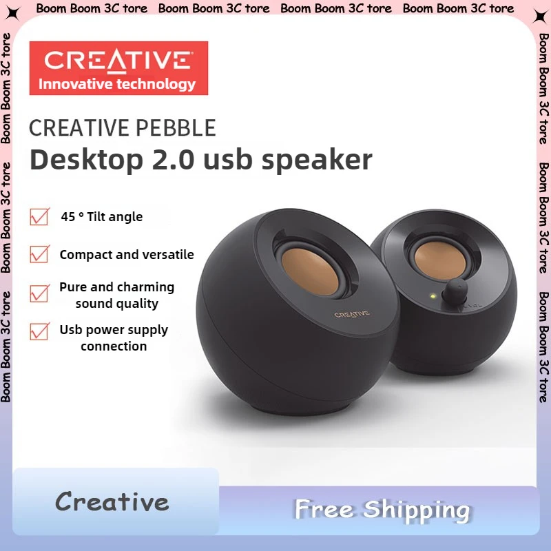 

Creative Pebble Plus 2.0 Speakers 3D Surround Desktop2.0 Multimedia Mini Loudspeaker Usb Wired Speakers PC Gaming Accessories