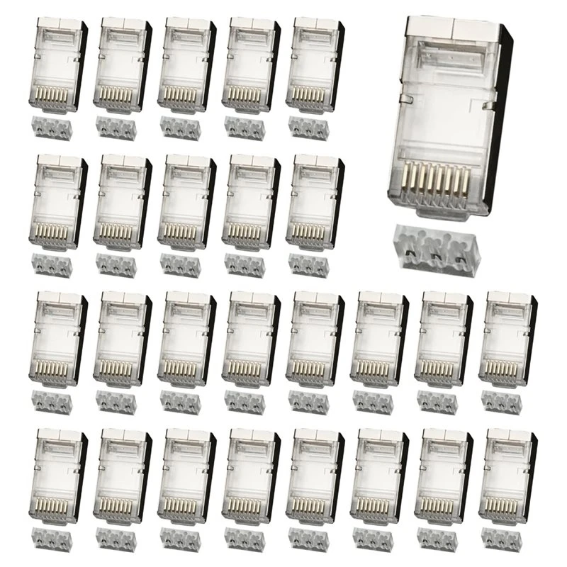 ABYP Cat6 Rj45 Connector Ethernet Cable Plug 8P8C Male 8Pin Modular Rj Rj45 Jack Terminal Network Metal Shielded B