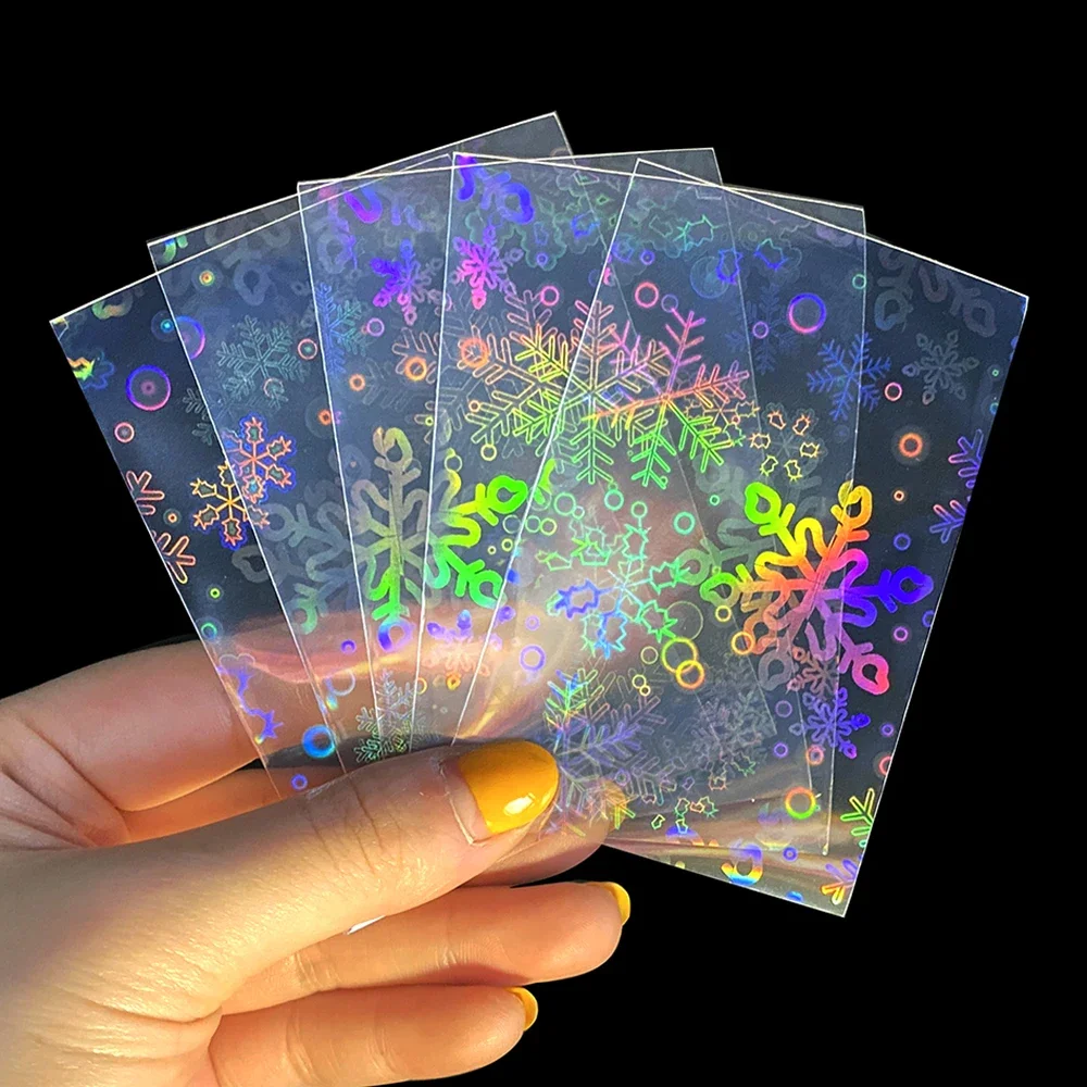 100pcs YGO Photo Kpop Cards Protector Trading Cards Shield Cover Card Sleeves Sweet Heart Foil Transparent Laser Clear