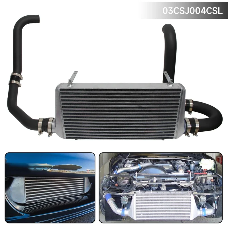 FMIC Turbo Intercooler Kit Fit For Toyota Supra JZA80 2JZGTE 2JZ Turbo 93-98 Black/Silver