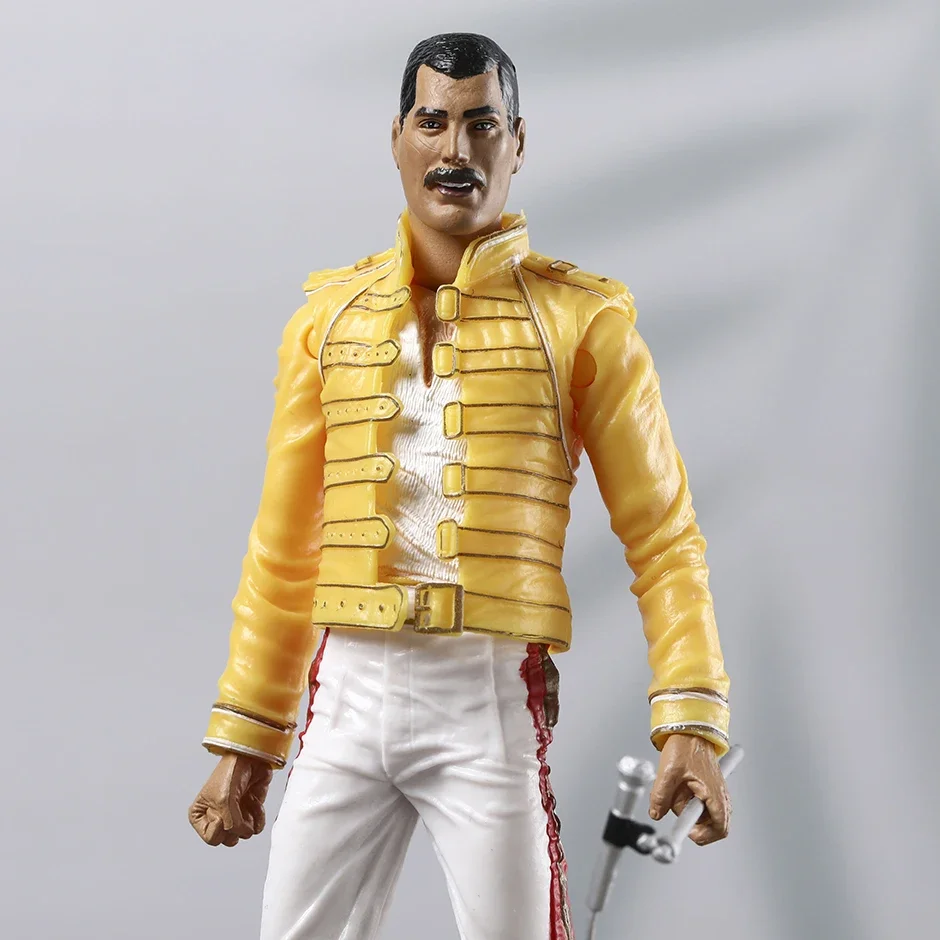 NECA Фредди Меркьюри Желтая куртка Модель Фигурка Украшения Игрушки Хобби Подарок