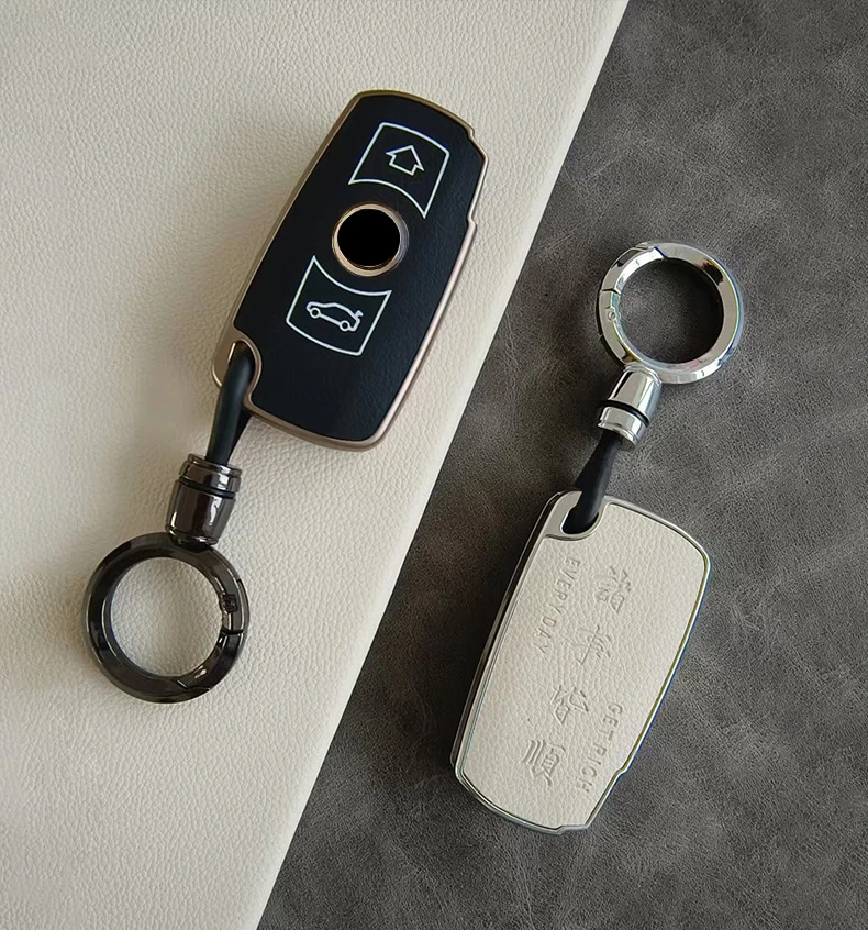 Car TPU Leather Key Case Holder Cover Chain For BMW E60 E61 E70 E81 E87 E90 E91 E92 X1 X5 X3 1 3 5 6 Series Z4 Accessories