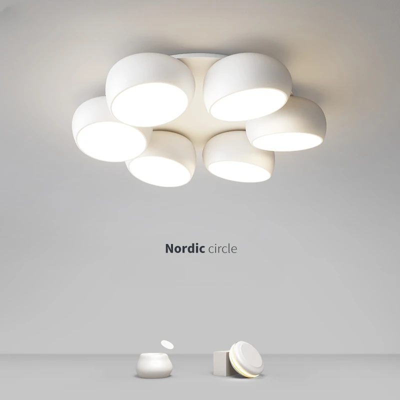 

Nordic Round Head LED Ceiling Chandeliers Modern Minimalist Ceiling Lamp For Restaurant Living room Bedroom Indoor Decoration