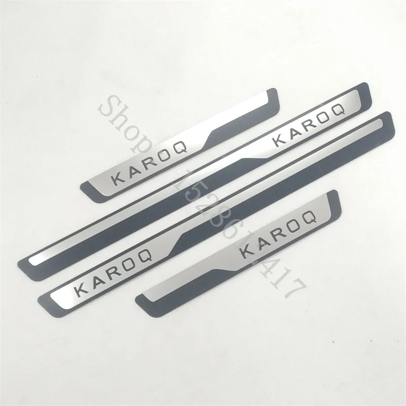 for Skoda KAROQ 2017 2018 2019 2020~2024 car Accessories Door sill scuff plates thresholds protector Stickers Welcome Pedal