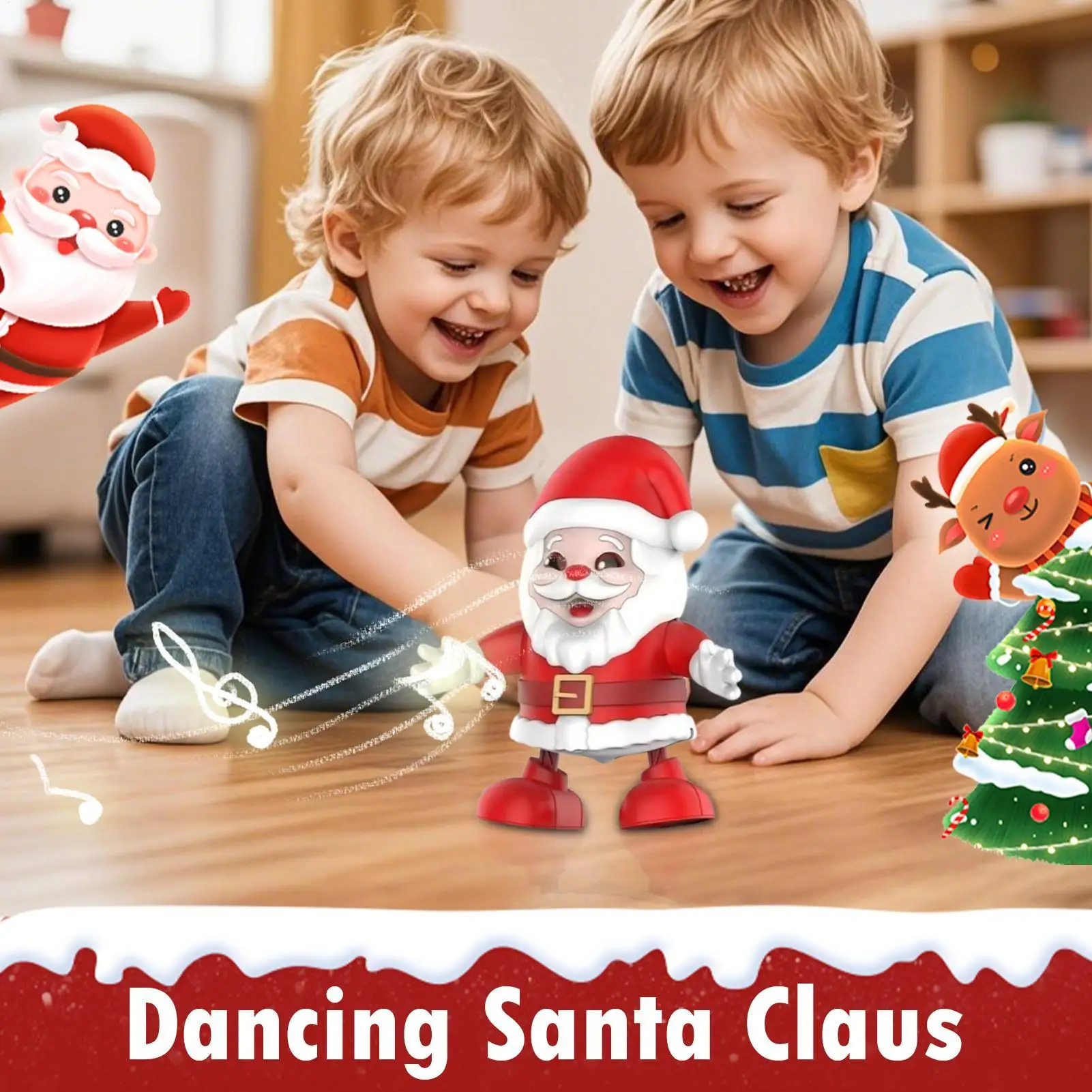 

Dancing Santa 7.87Inch Singing Dancing Christmas Toys Festive Game Lighted Doll For Home Event Holiday Festival Table Party