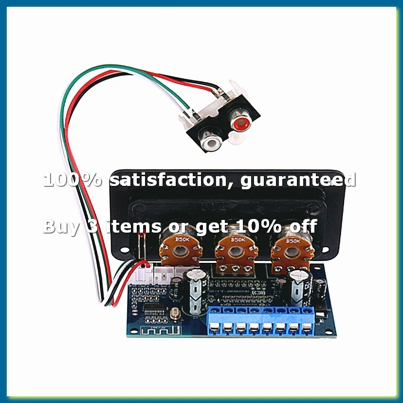 2.1 Channel Digital Power Amplifier Board+AUX Audio Cable 2x25W+50W BT5.0 Subwoofer Class D Amplifier Board DC12-20V-DTA9
