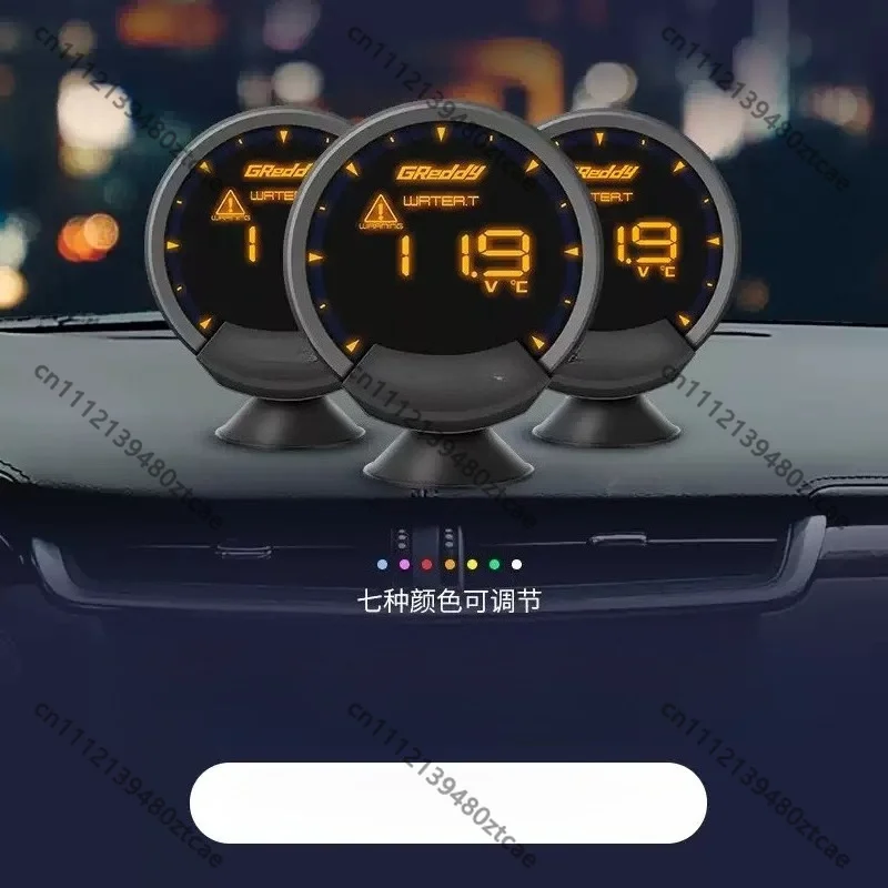 OBD Digital LCD Modified Racing Gauge Multi Function Turbo Boost Water Temp RPM Triple Car Meter
