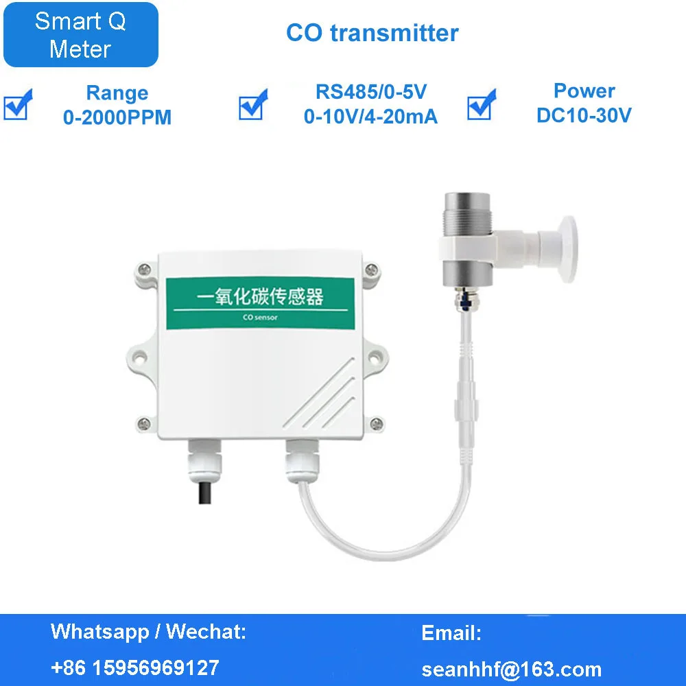 3-in -1 carbon monoxide sensor high precision industrial 4-20mA detector 485 harmful gas CO transmitter