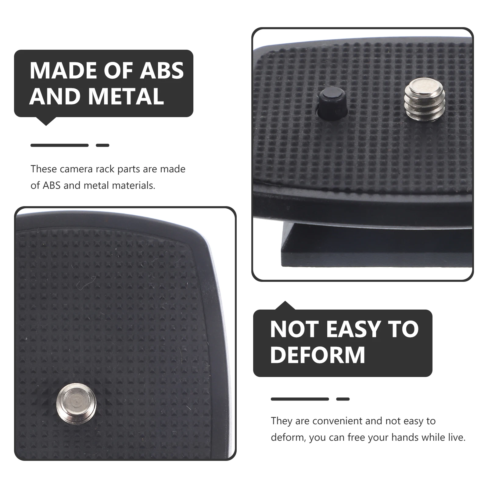 

2pcs Quick Release Plate Durable ABS Metal Camera Shelf Holder Simple Rack Board Black Wearproof Small Stable
