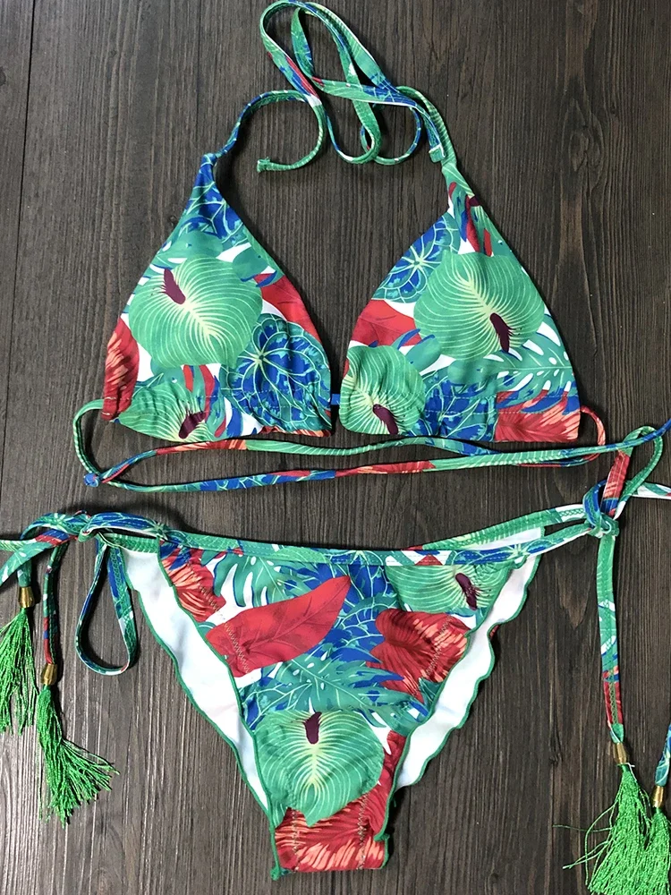 2025 Sexy Micro Bikinis Swimwear Women Swimsuit Push Up Biquini Bikini Set  Beach Wear Printed Bathing Suit Female