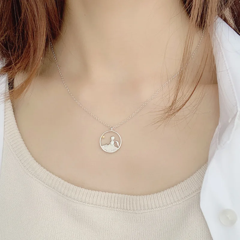 Couple's Necklace S925 Pure Silver for Both Men and Women, Fashionable and High-end Collarbone Chain for Valentine's Day