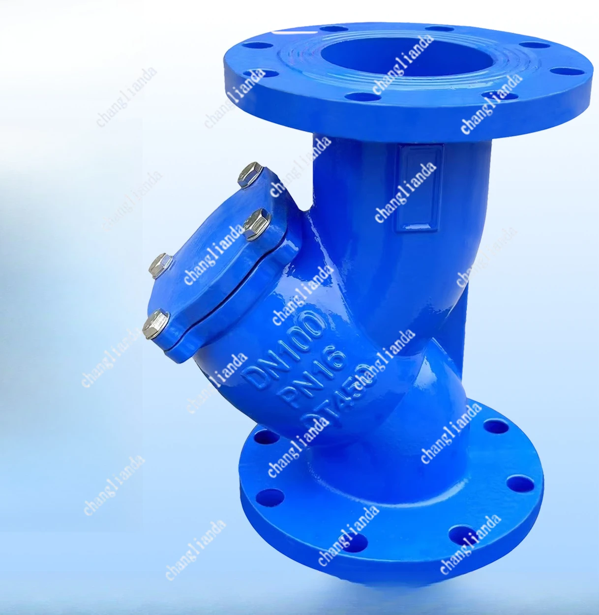 DN100 ductile Iron Y type flange strainer valve