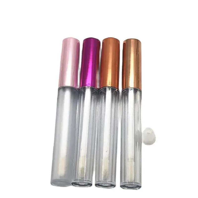 

3ML 25Pcs Empty Lipgloss Base Transparent Matt Clear Tube Rose Red Pink Orange Rose Gold Lid Container Liquid Lip Glaze Bottle