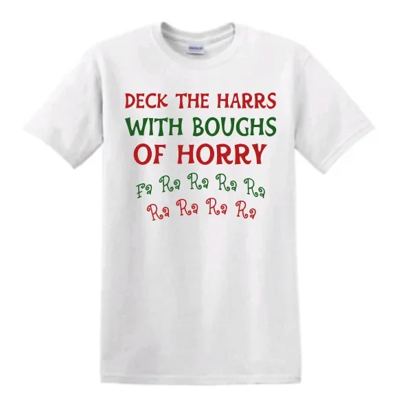 Christmas T Shirt Deck The Harrs W/ Boughs Of Horry Holiday Funny