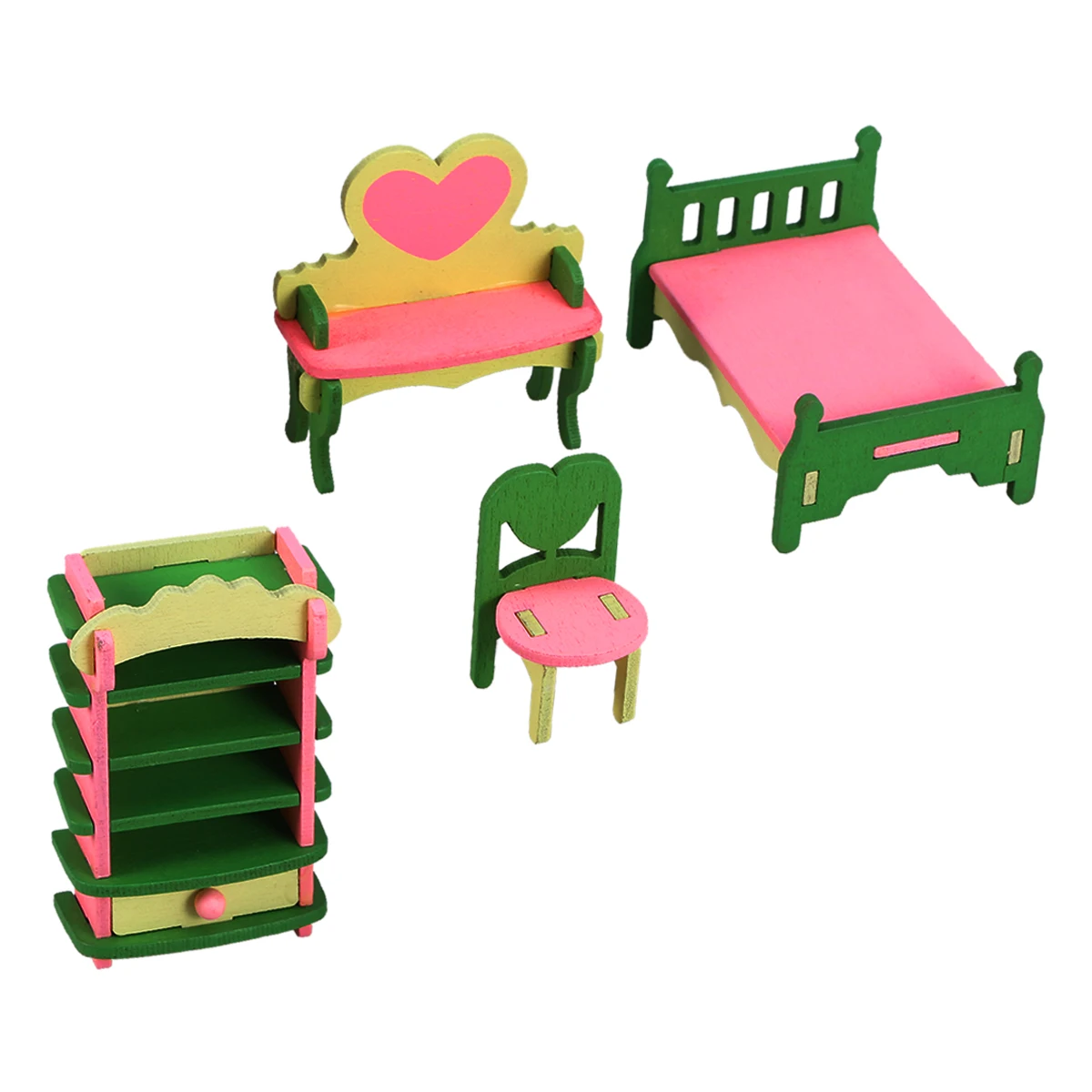4 قطع أثاث صغير لممارسة القدرة على الألعاب التعليمية الخشبية المصنوعة يدويًا للأطفال