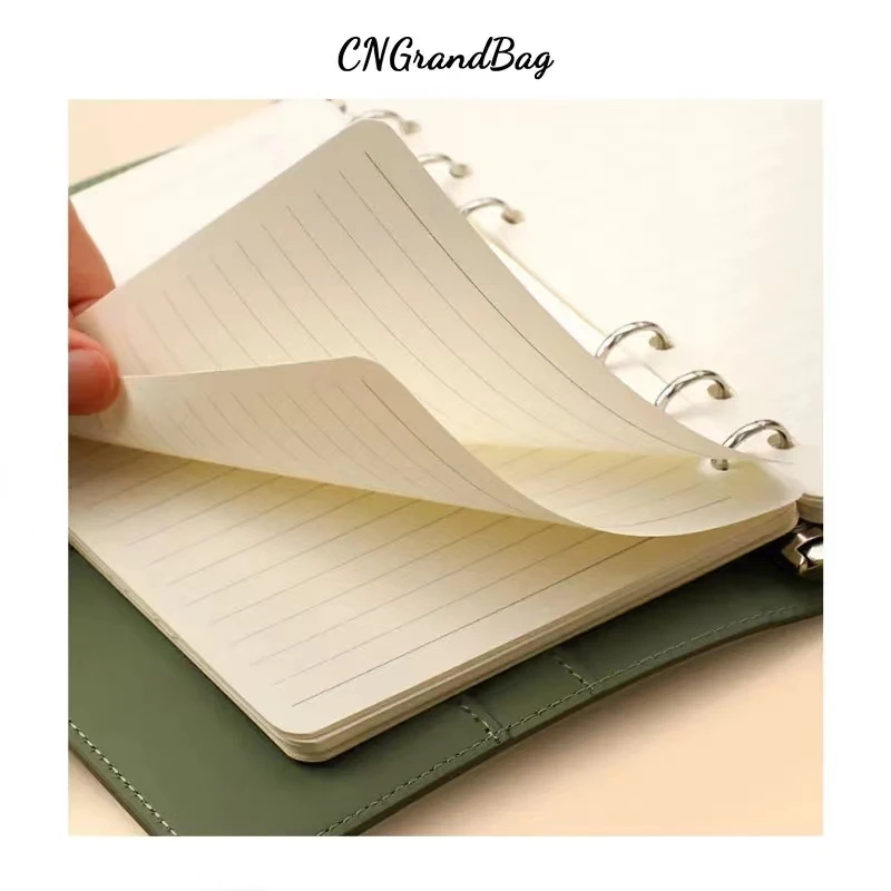 A5 A6 PU Leather DIY Binder Notebook Journal Agenda Planner Paper Cover Organizer Loose leaf Diary Notepad Office supplies