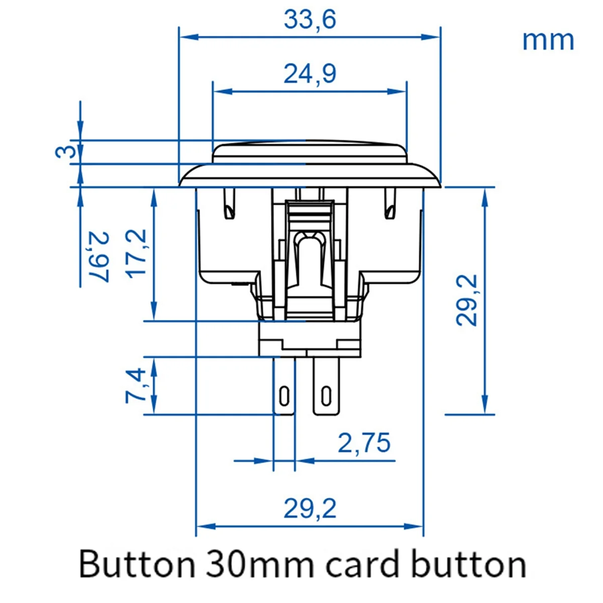 Pulsador Arcade de 30mm para controlador de Joystick de máquina de juego, botón de Control de retardo cero