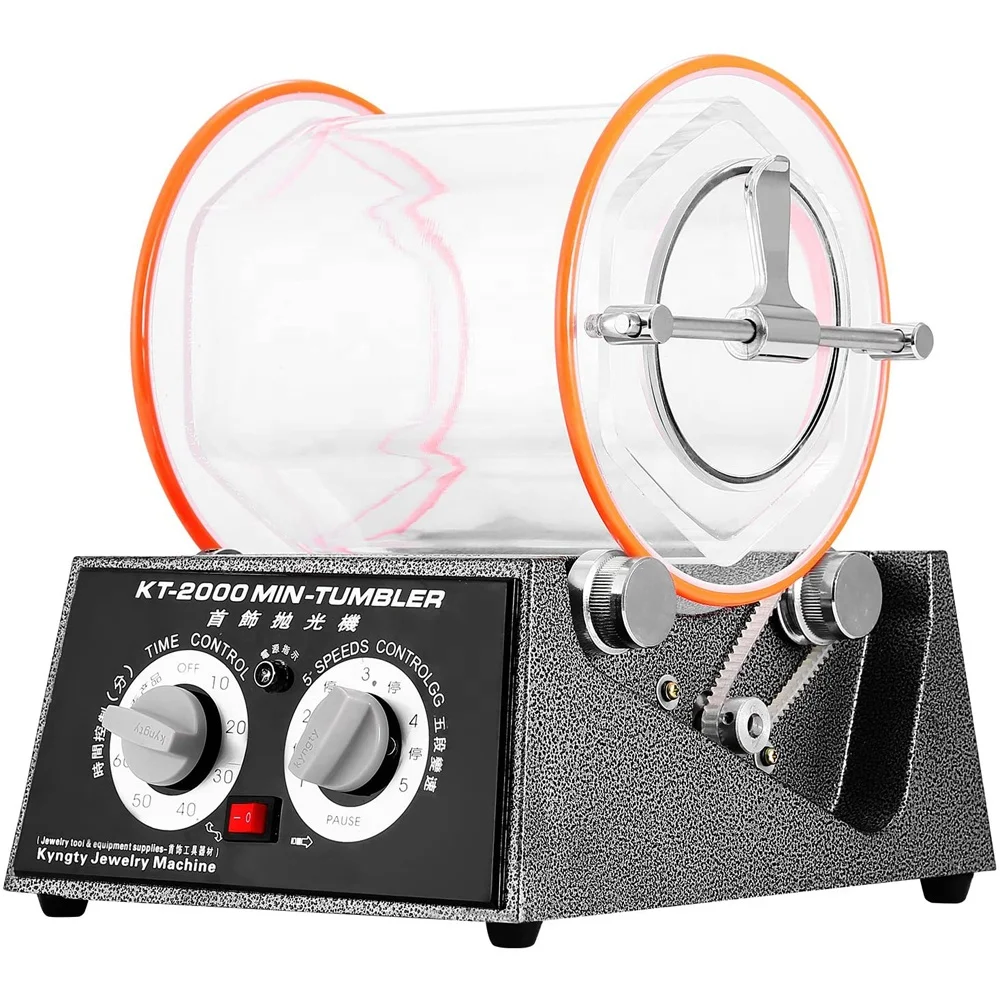 

Jewelry Polisher Tumbler 5Kg Capacity Mini Rotary Tumbler Machine with Timer Jewelry Polisher Finisher for Jewelry Stone