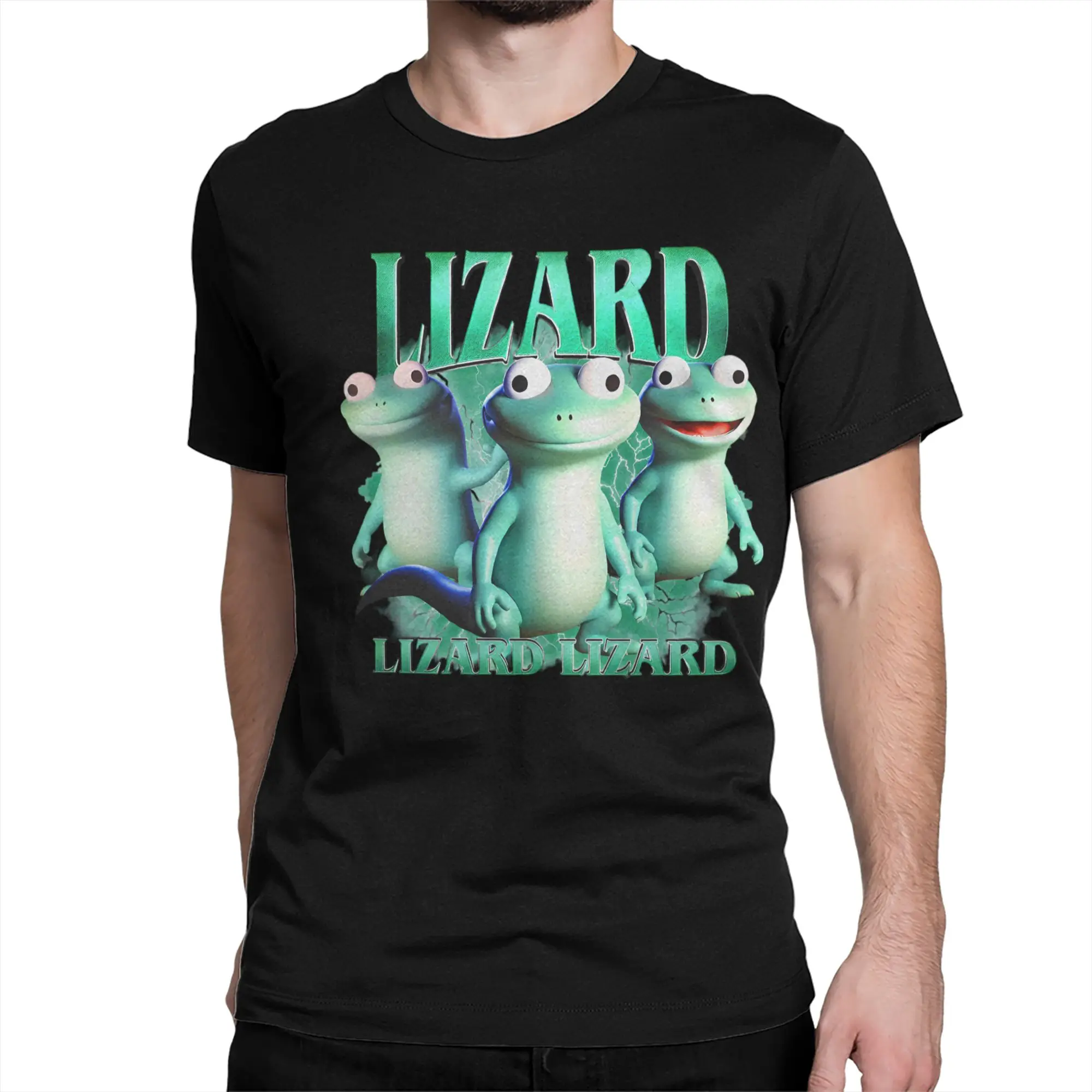 Lizard Meme Funny Retro T Shirt for Men Women Cotton Hipster T-Shirts O Neck Tee Shirt Short Sleeve Tops Gift Idea