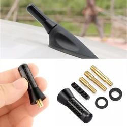 Brand New Carbon Fiber Screw Metal Short Stubby Mast Antenna Car Styling Roof Antenna Enhanced Signal For Benz Car Accessories