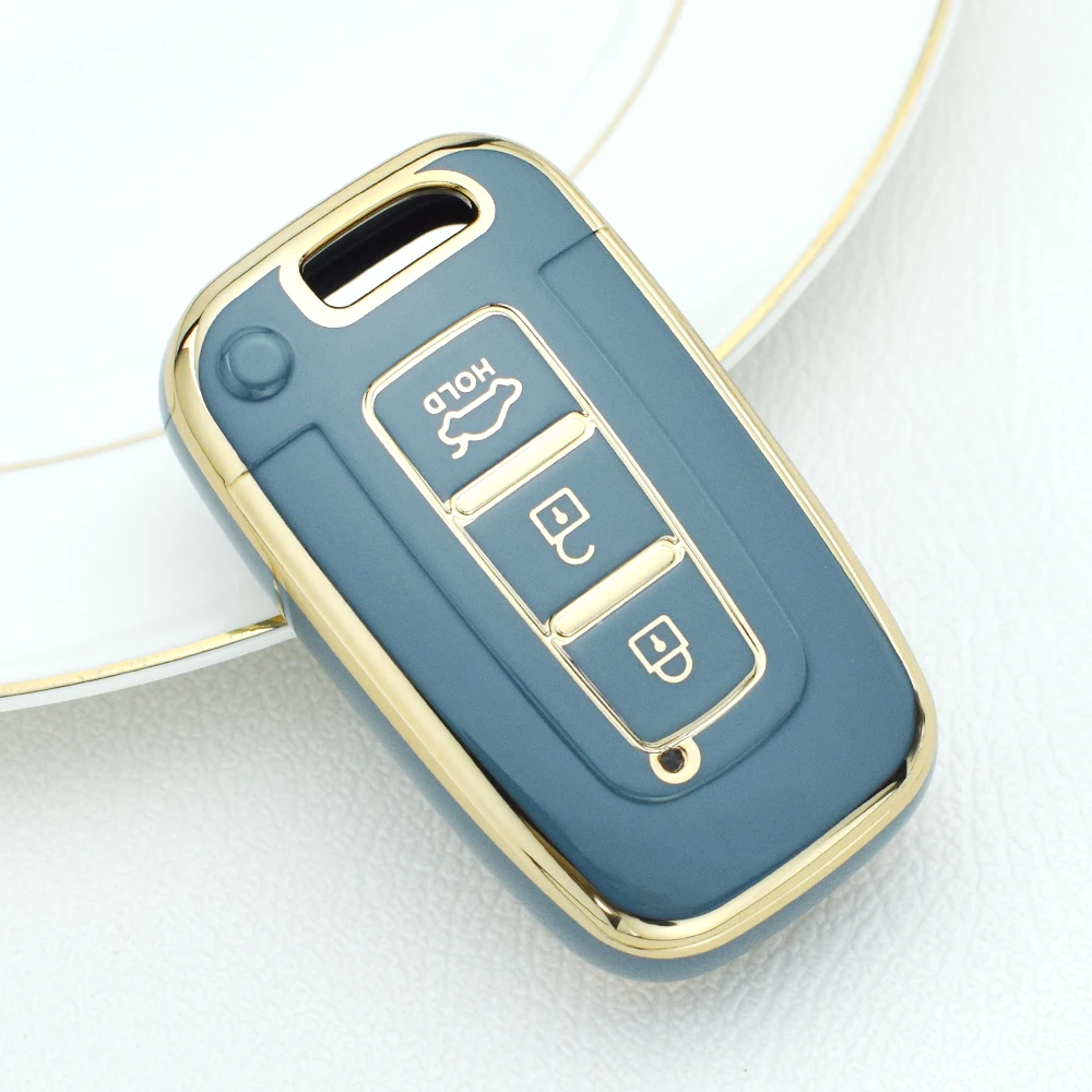 For Kia Forte Soul Rio Borrego Sorento Optima Hyundai I30 IX35 Sonata Genesis Equus Veloste 3 Buttons TPU Smart Remote Key Cover