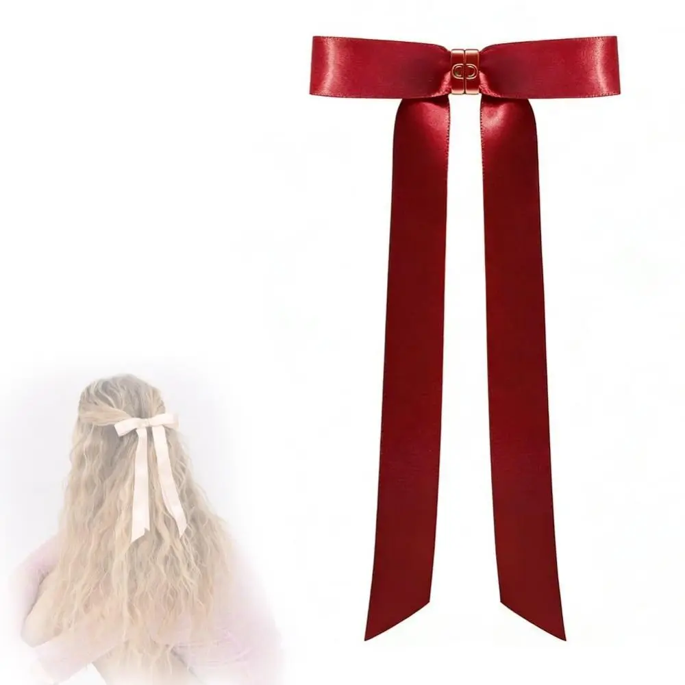 

Strong Hold Bow Magnetic Hair Clip No Slip Long Ribbons, Smart Magnet Hair Clips for Hairstyling No Crease Women