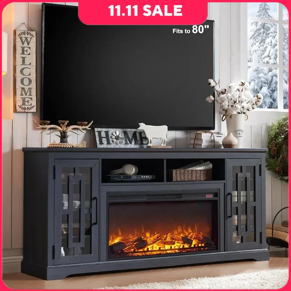 Fireplace TV Stand for 80 Inch TVs 32