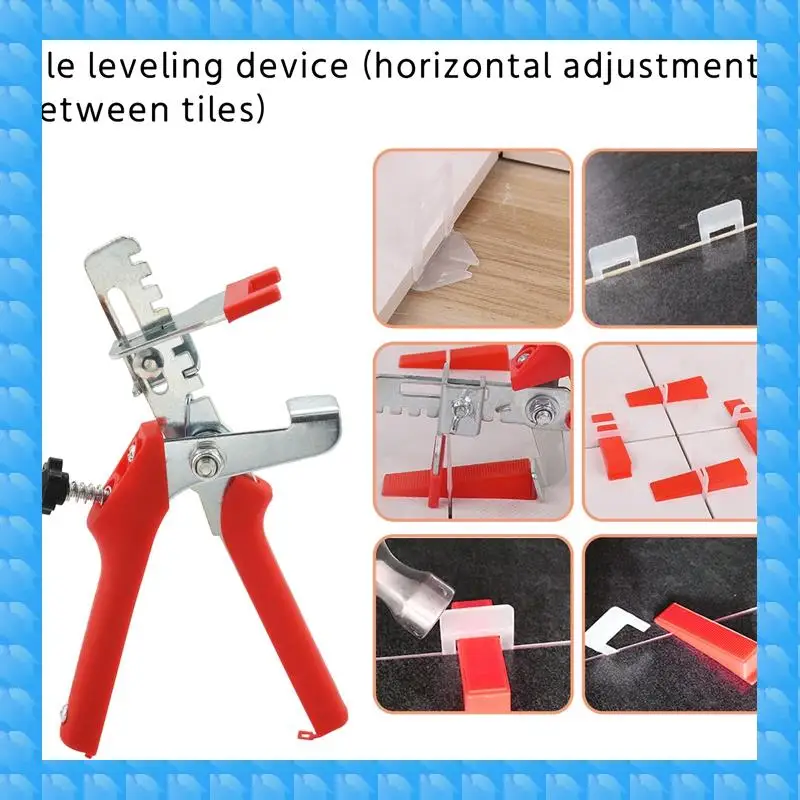 ETRT 401Pcs Tile Leveling System 2Mm 300Pcs Clips+100Pcs Wedges +1Piece Plier Plastic Tiling Tools Tile Spacer