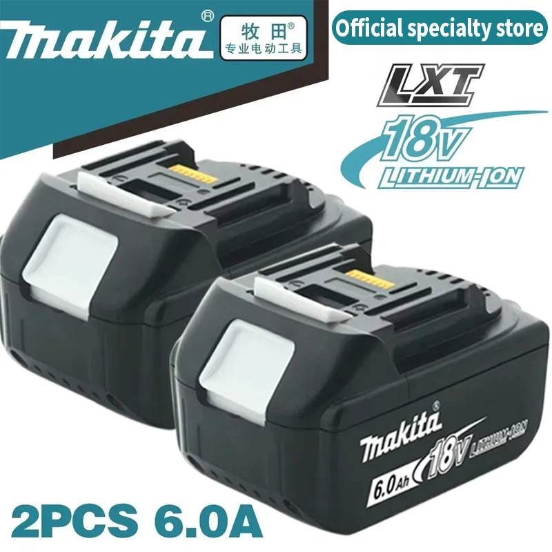 Original Makita 18V 6A Rechargeable Power Tools Battery 18V makita with LED Li-ion Replacement LXT BL1860B BL1860 BL1850 Charger