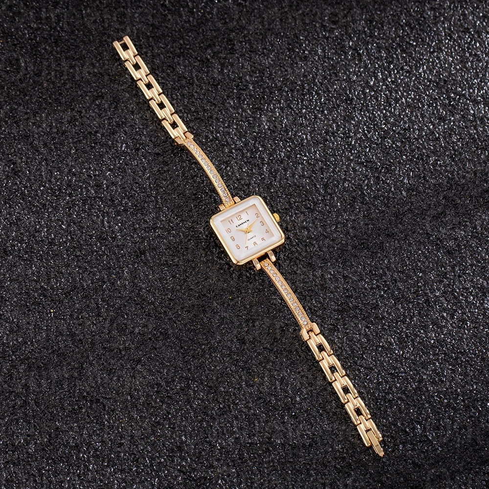 تصميم فريد من نوعه ساعات نسائية كبيرة مربعة الشكل للسيدات كوارتز ساعة يد بحزام معدني نحيف بسيط أنيق ساعة نسائية reloj