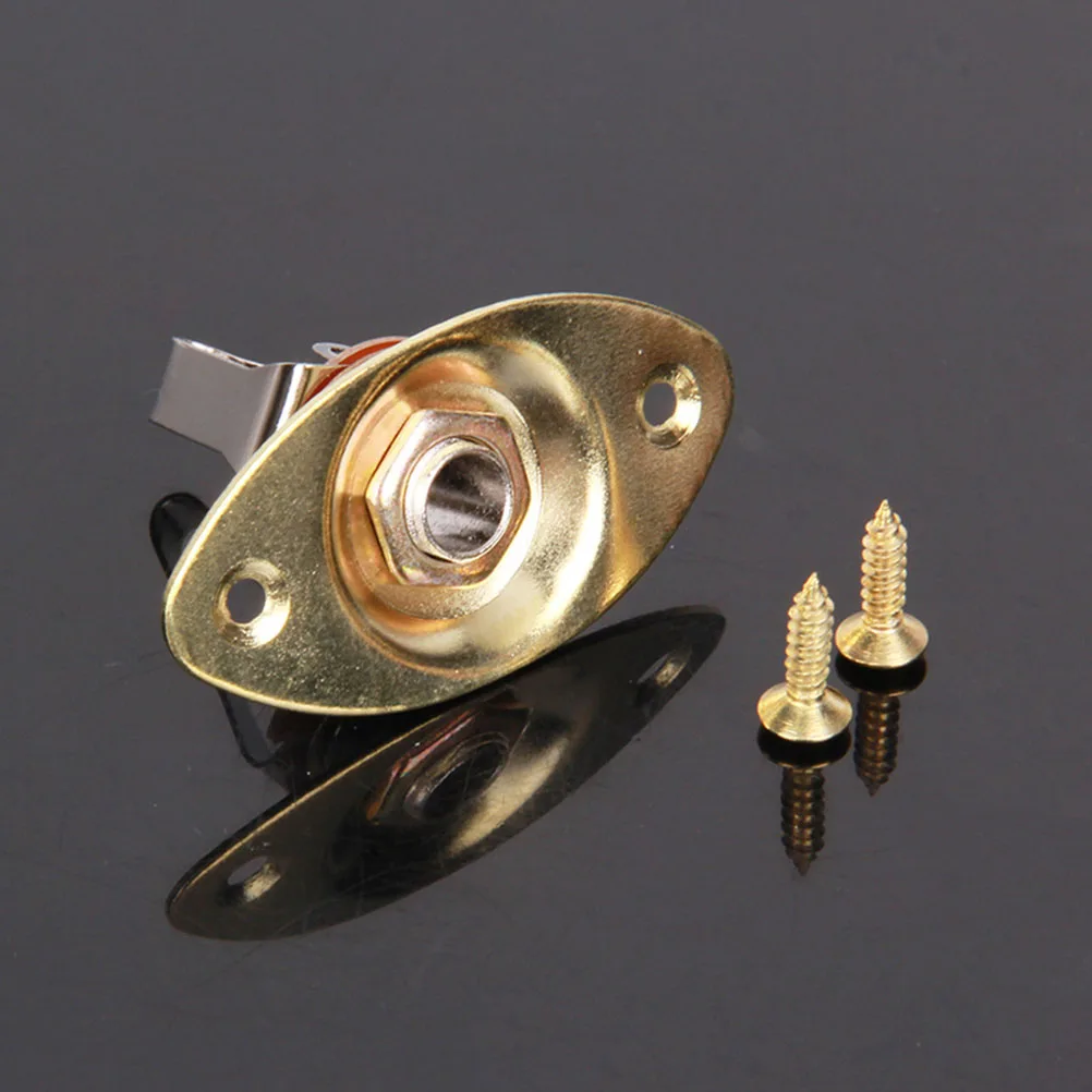 

Zinc Alloy Guitar Input 3 Sets Electric Socket for Bass Durable Replacement Easy Install Professional Craft Long