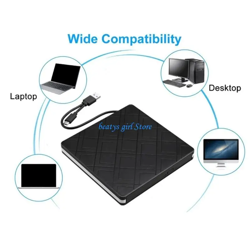 C7AB Fast Speed External CDs DVDs Writer With USB3.0 Type C For Computer