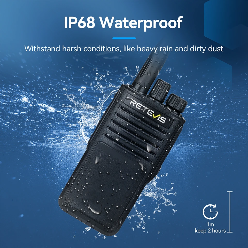 Retevis P62 Walkie Talkie 10W potente IP68 Walkie-talkies impermeables de largo alcance doble banda transceptor de Radio bidireccional VHF UHF