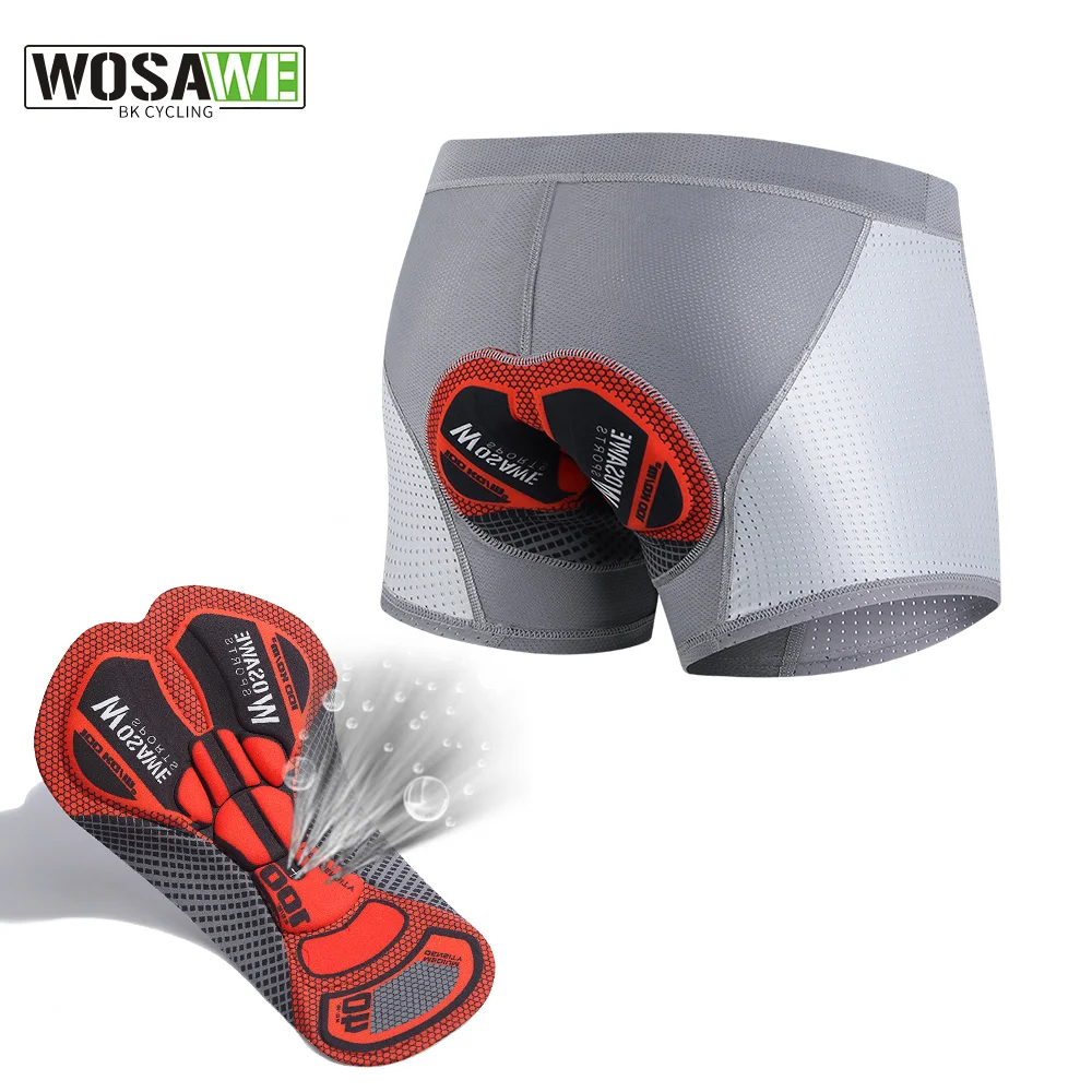 

WOSAWE Men's Cycling Shorts GEL Pad Breathable Mesh Cycling Underwear Shockproof Bicycle Underpant MTB Road Bike Riding Shorts