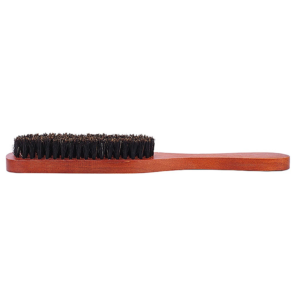 

1pc Bristle Comb Brush Mens Hairstyling Bristle Brush Detangle Hair Salon Home Use Wooden Handle