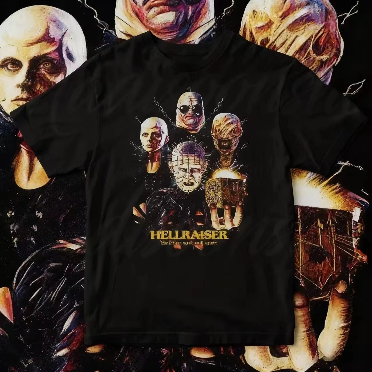تي شيرت Hellraiser الأسود الجديد لصيف 2025 هو أفضل بائع مع قميص عصري وعصري مطبوع من القطن الخالص بأكمام قصيرة #1
