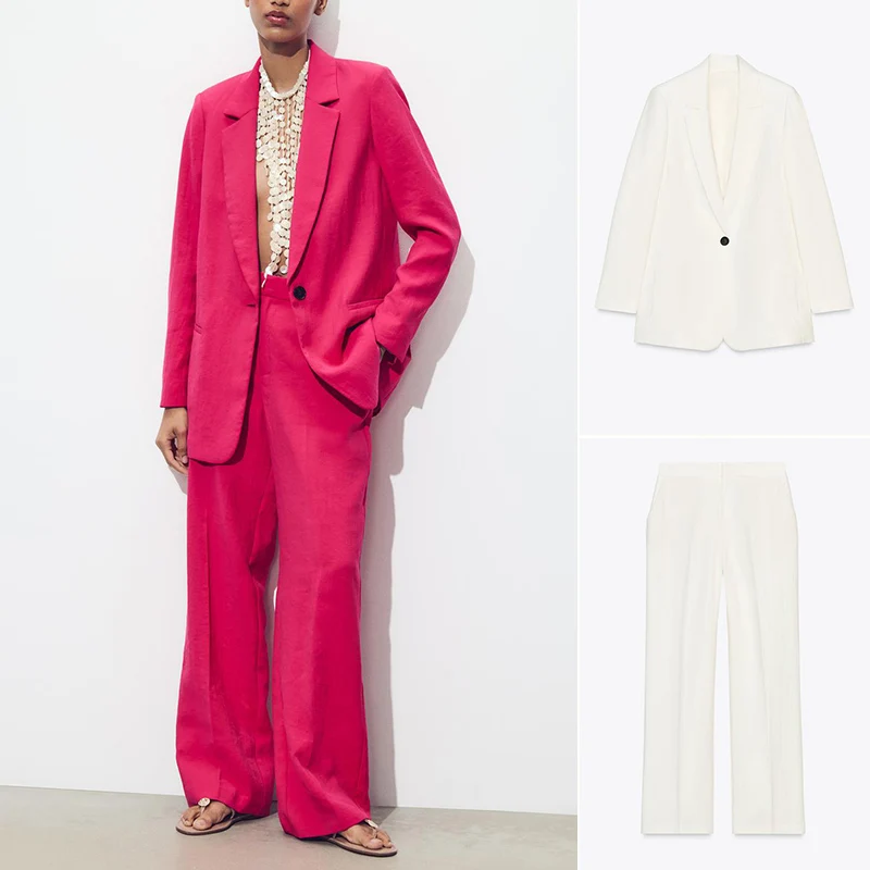 

Длинный костюм-свек с эффектом морщин, джемпер, повседневные брюки с высокой талией, комплект из двух предметов, модная женская одежда на пуговицах