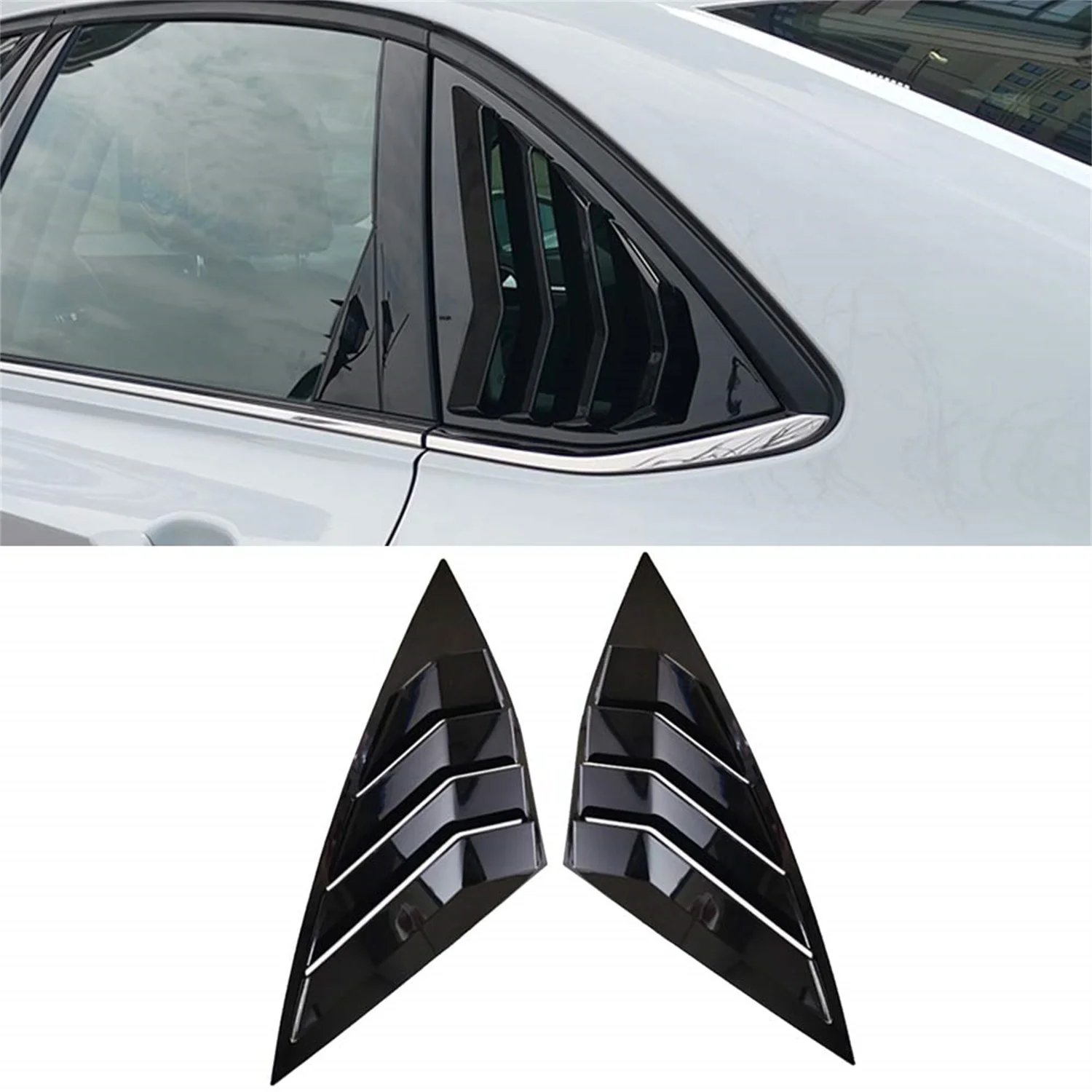 

for Volkswagen Jetta A7 Mk7 2019-2022 Car Accessories Exterior Rear Side Window Louvers Cover Decoration Trim ABS Plastic 2PCS