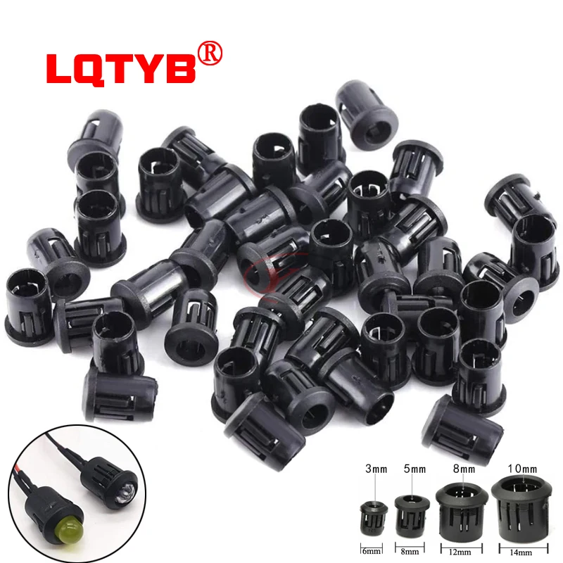 

50 100 500 Pcs/Lot Lamp Socket Diode Holder Plastic Black Clip Bezel Mount Useful 3mm 5mm 8mm 10mm LED