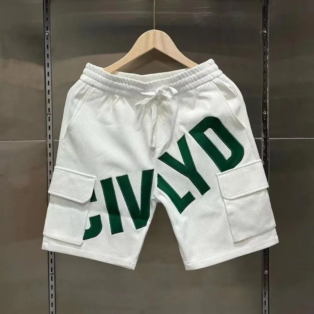 Summer Men's Casual Shorts Korean High-quality Green Twill Shorts Letter Embroidered Sports Pants Fashion Men's Clothing 2023