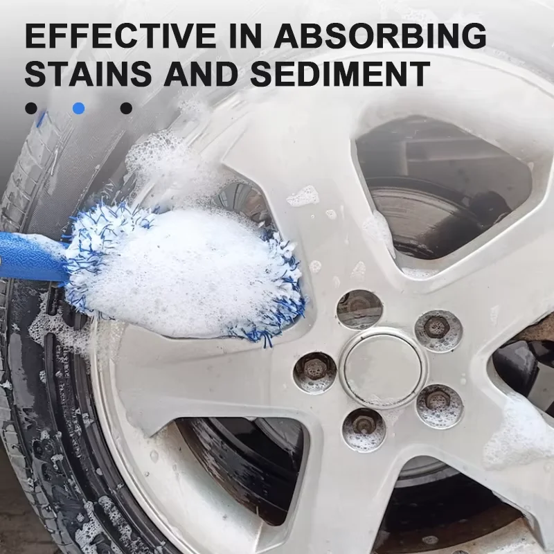Car Cleaning Brush Car Cleaning Wheel Brush Portable Plush Tire and Rim Car Care Accessories Multifunctional Brush Tool Car Care