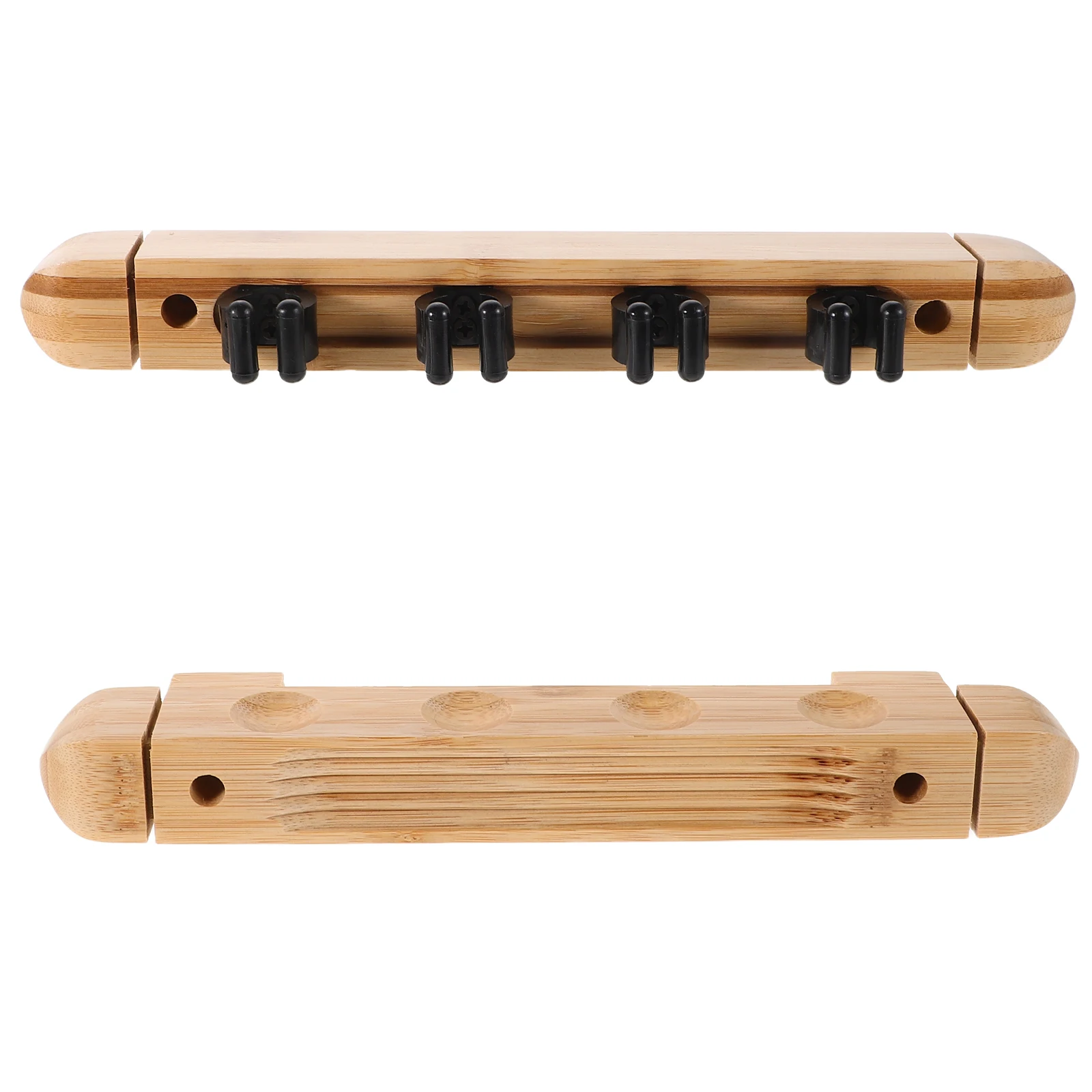 

1 Set Wall Mount Billiard Cue 4 Holes Solid Wood Stick Holder Table Rods Organizer Roman Style Billiards Accessories For Home