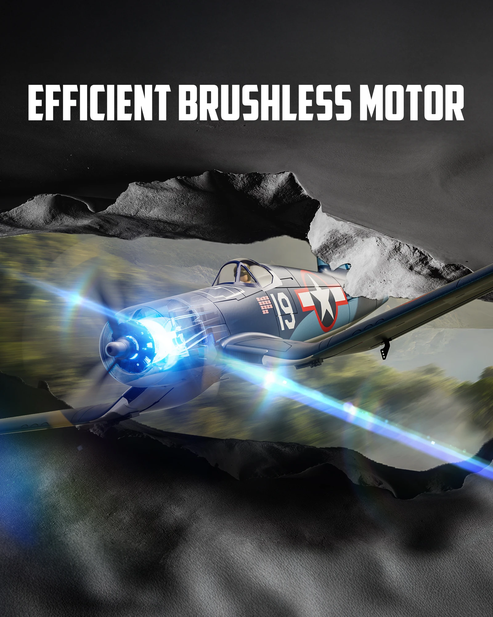 Volantexrc Brushless F4U Corsair RC Planes for Adults, Upgraded 4-Channel RTF RC Airplane,One-Key Aerobatic,Ideal for Outdoors