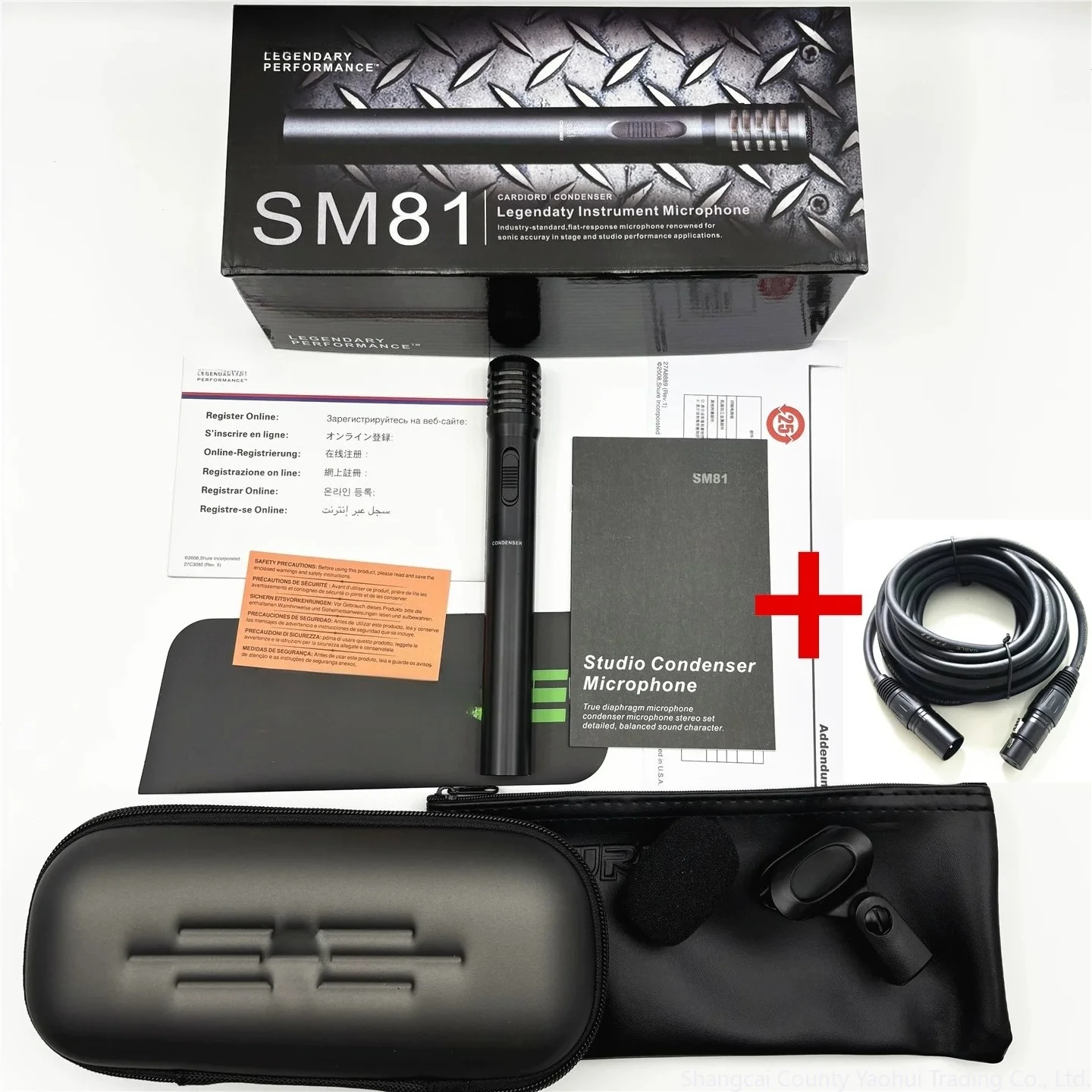 For Shuer SM81 condenser wired microphone + male to female Xanon cable