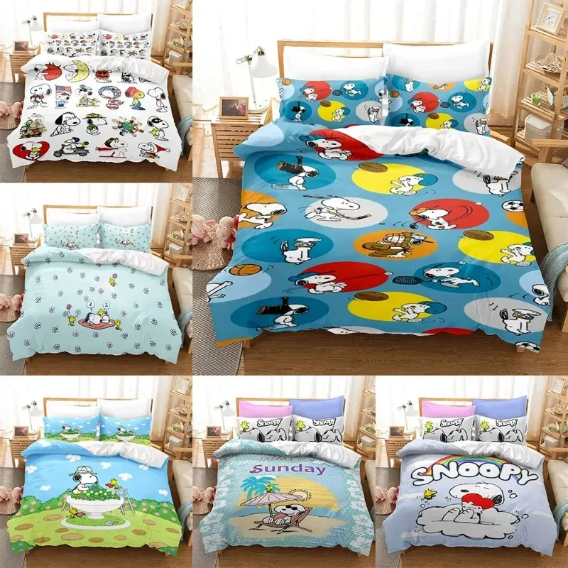

Cute Snoopyed Bedding Sets 3D Print Comforter Cover Bed Cover Duvet Cover Pillow Case 2-3 Pieces Sets Child Adult Size