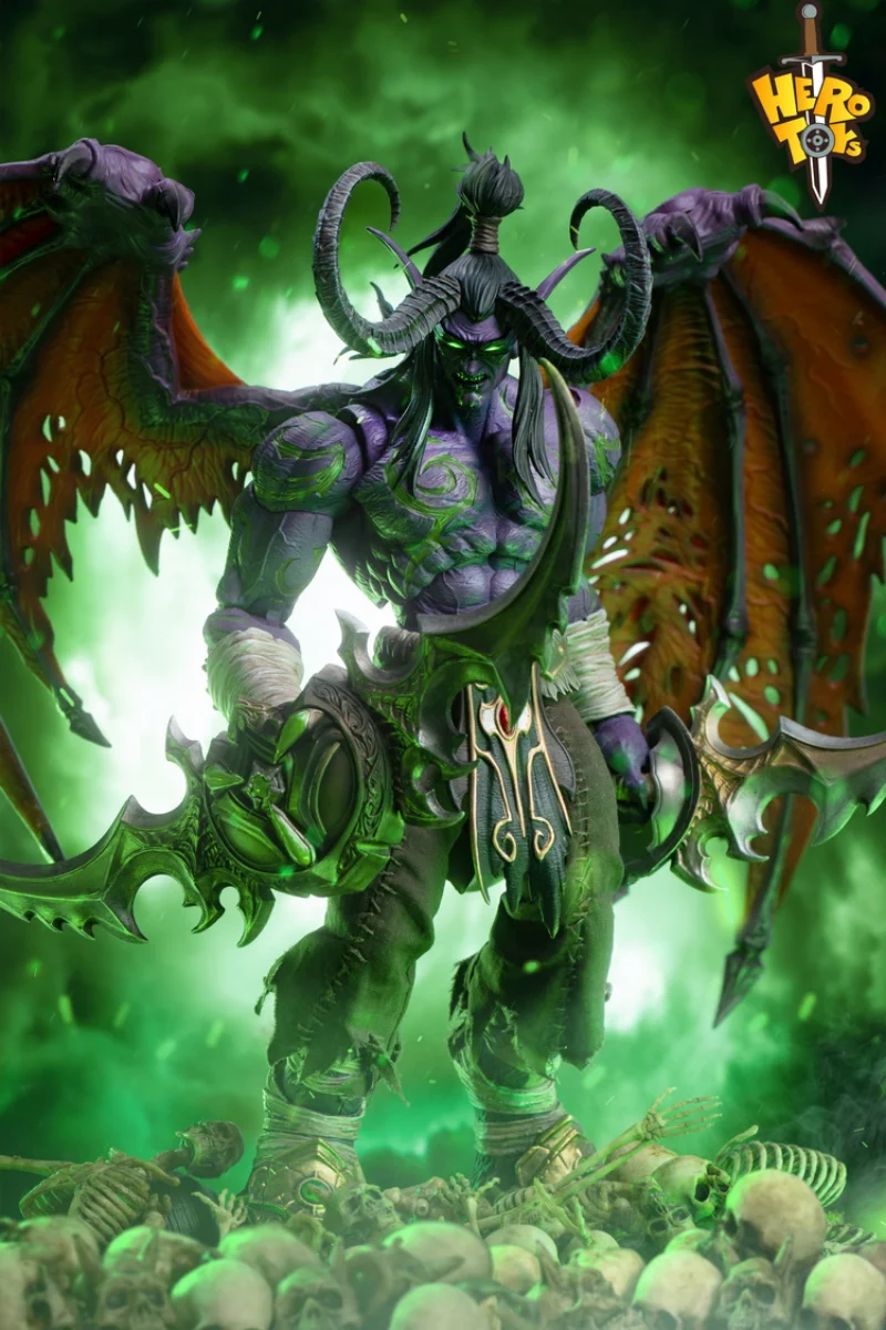 Pre Sale 24Cm Hero Toys 1/10 World of Warcraft Wow Illidan Stormrage Game Action Figure Movable Joint Garage Kit Model Toys Gift