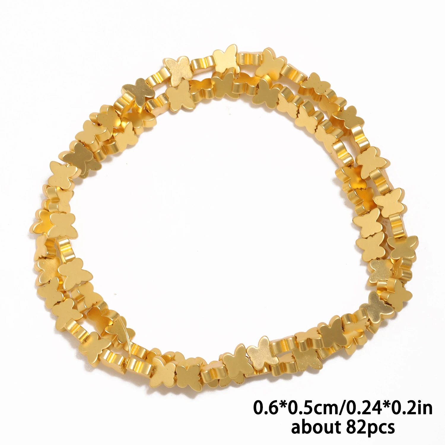 6x5mm Plating Gold Color Butterfly Shape Hematite Stone Beads For DIY Charms Bracelet Necklace Jewelry Making Accessories