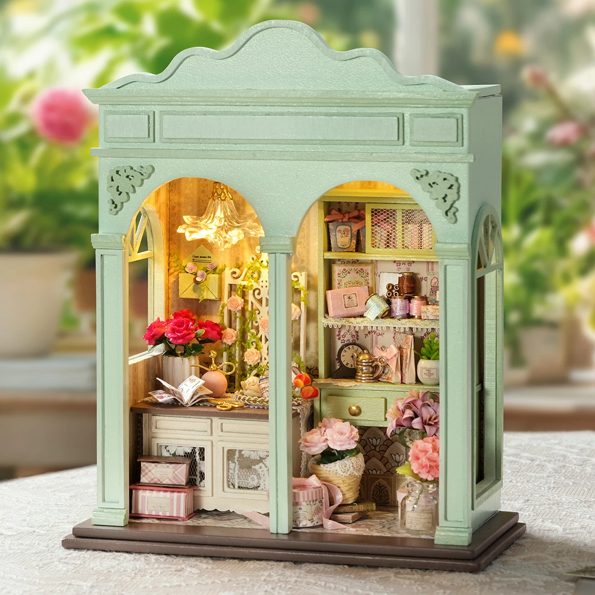 

Flower Language Season Mini 3D Puzzle Assembly Building Model DIY Handmade Toy Dollhouse Kit, Bedroom Decoration Wooden Crafts